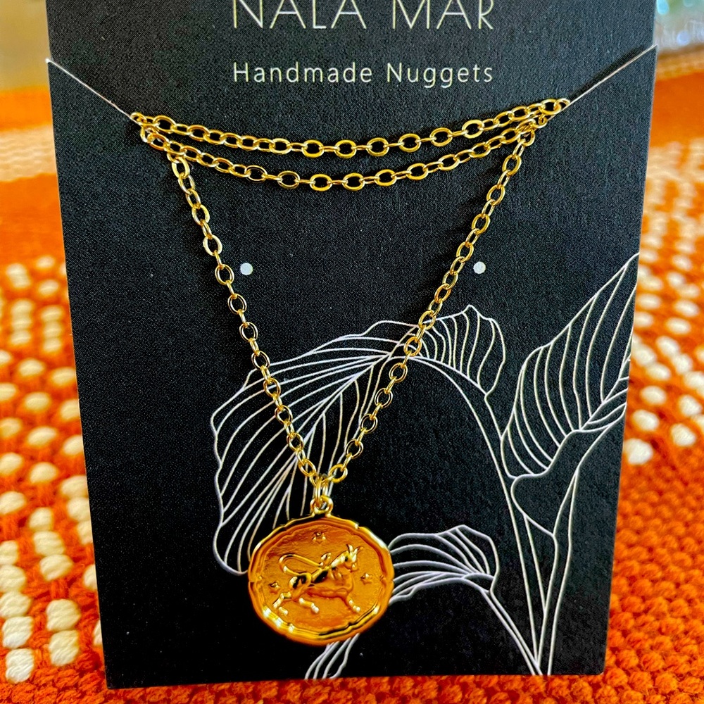 Gold filled chain and Taurus charm